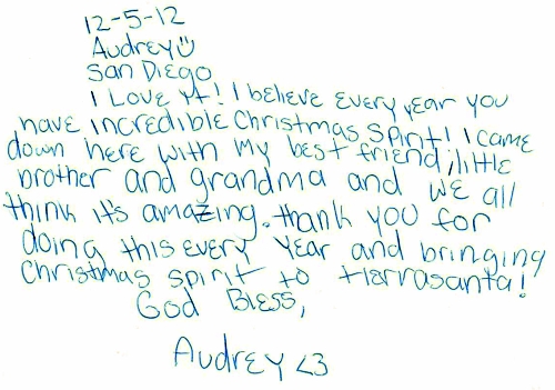 Guestbook Message From Audrey December 2012