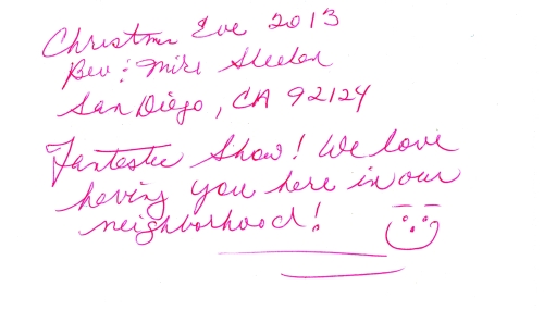 Guestbook Message From Bev and Mike December 2013