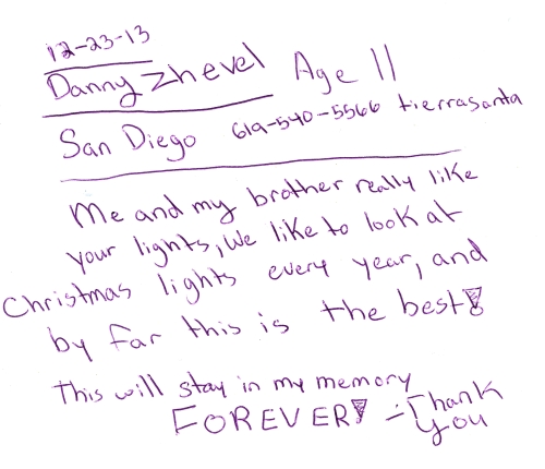 Guestbook Message From Danny Zhevel December 2013
