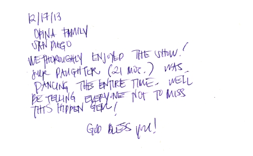 Guestbook Message From The Opina Family December 2013