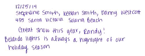 Guestbook Message From The Smiths December 2014