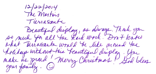 Guestbook Message From The Martins December 2014