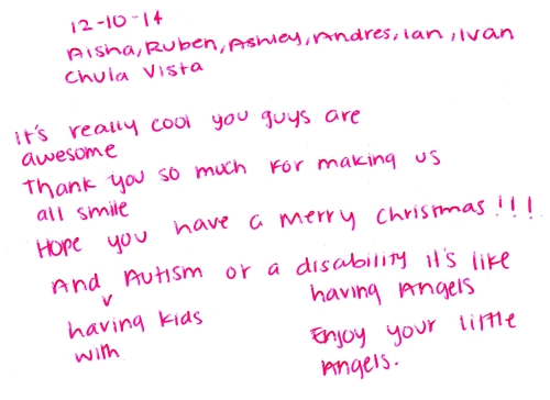 Guestbook Message From Aisha and Family December 2014