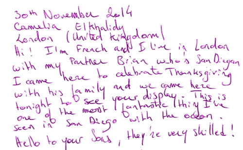 Guestbook Message From Camelia Elkhalidy December 2014