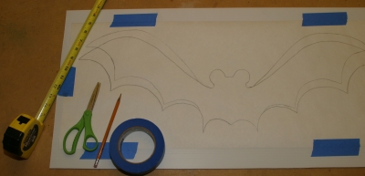 Taping Pattern to Coro & Measuring for Holes