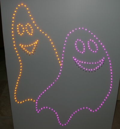 Ghosts With LED Lights Installed