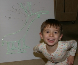 Stephen with a Reindeer Prototype